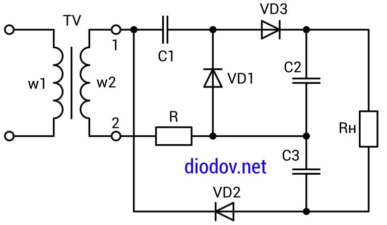 Умножитель напряжения на диодах и конденсаторах схема своими руками