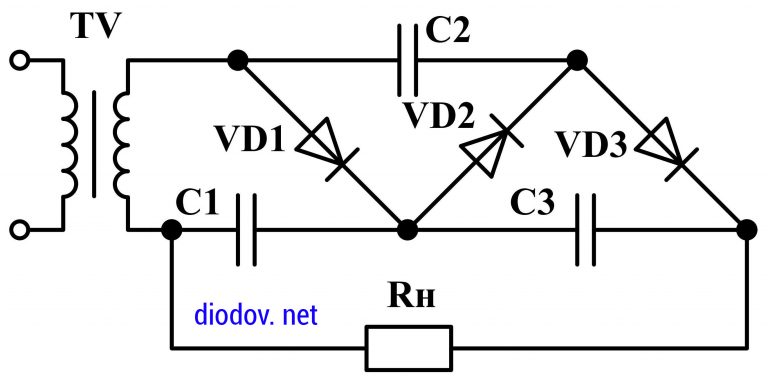 Умножитель напряжения на диодах и конденсаторах схема своими руками
