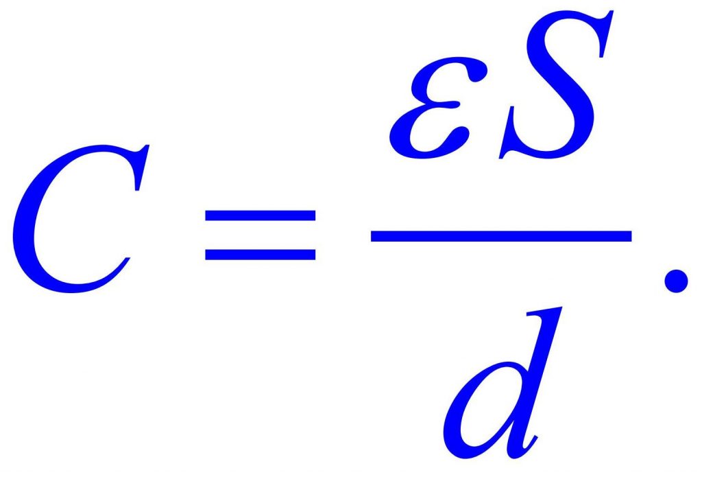 Формула для емкости конденсатора
