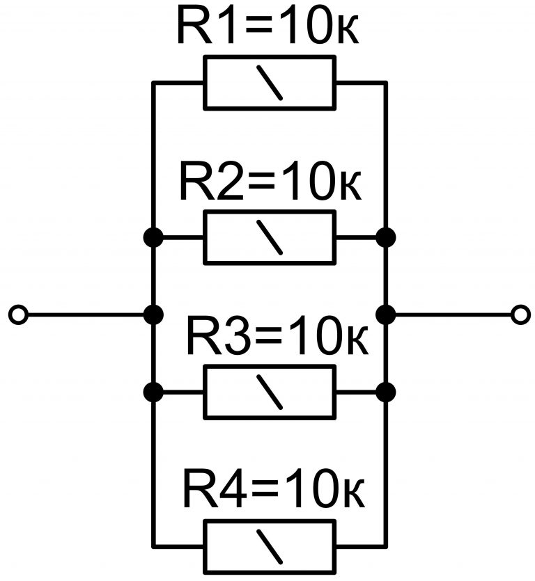 Параллельное соединение трех резисторов